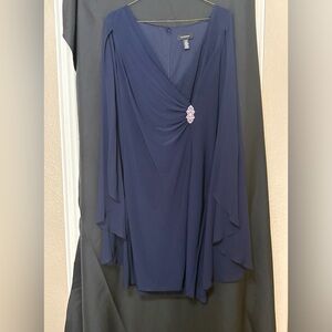 Elegant Navy Blue Dress with Embellishment